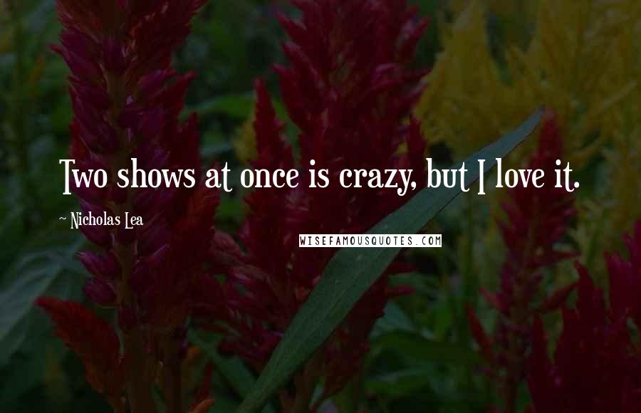 Nicholas Lea Quotes: Two shows at once is crazy, but I love it.