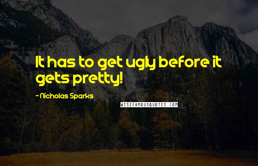 Nicholas Sparks Quotes: It has to get ugly before it gets pretty!