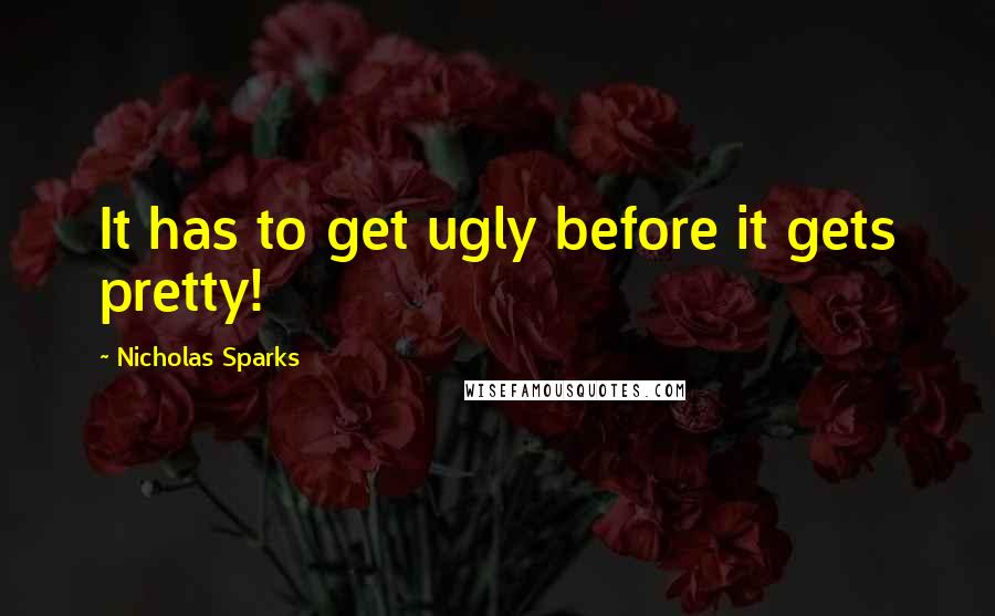 Nicholas Sparks Quotes: It has to get ugly before it gets pretty!