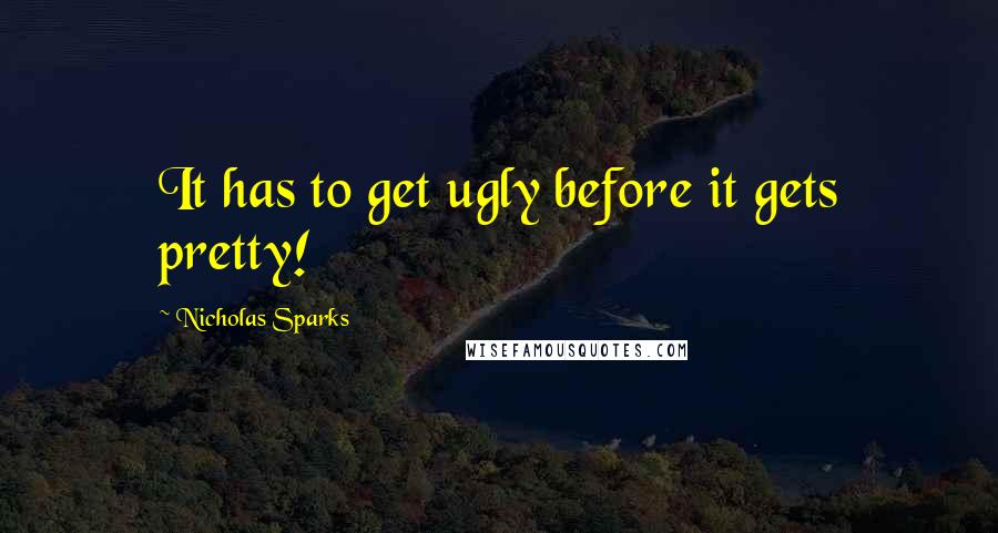 Nicholas Sparks Quotes: It has to get ugly before it gets pretty!