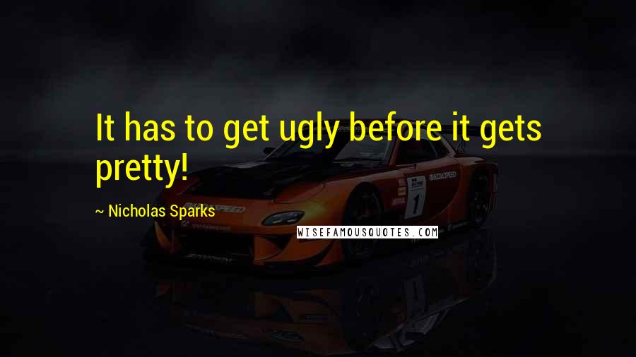 Nicholas Sparks Quotes: It has to get ugly before it gets pretty!