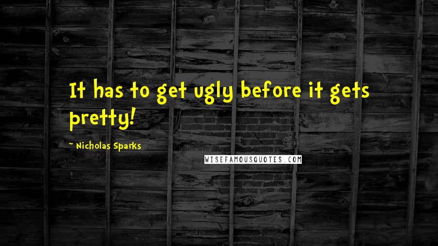 Nicholas Sparks Quotes: It has to get ugly before it gets pretty!