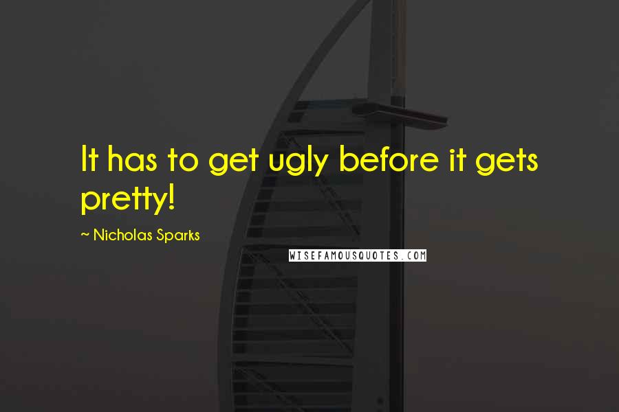 Nicholas Sparks Quotes: It has to get ugly before it gets pretty!