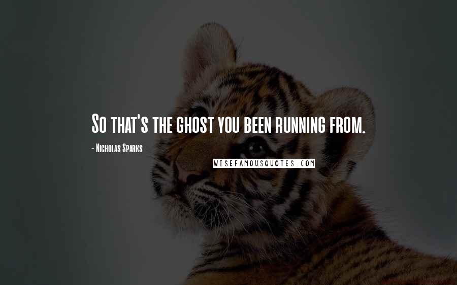 Nicholas Sparks Quotes: So that's the ghost you been running from.