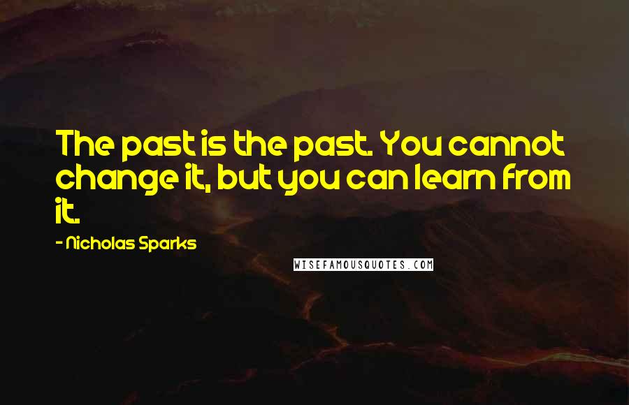 Nicholas Sparks Quotes: The past is the past. You cannot change it, but you can learn from it.