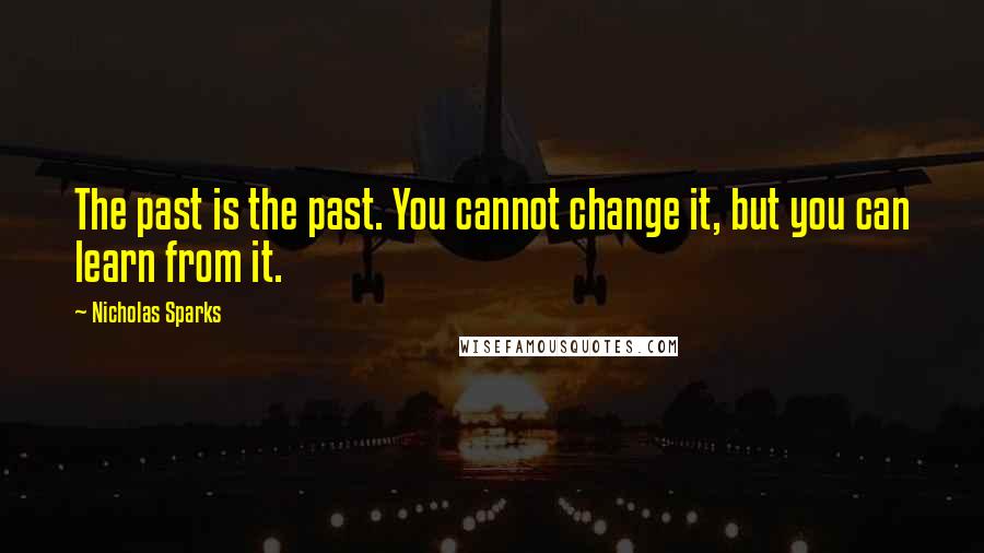 Nicholas Sparks Quotes: The past is the past. You cannot change it, but you can learn from it.