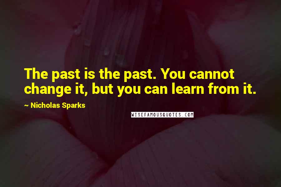 Nicholas Sparks Quotes: The past is the past. You cannot change it, but you can learn from it.