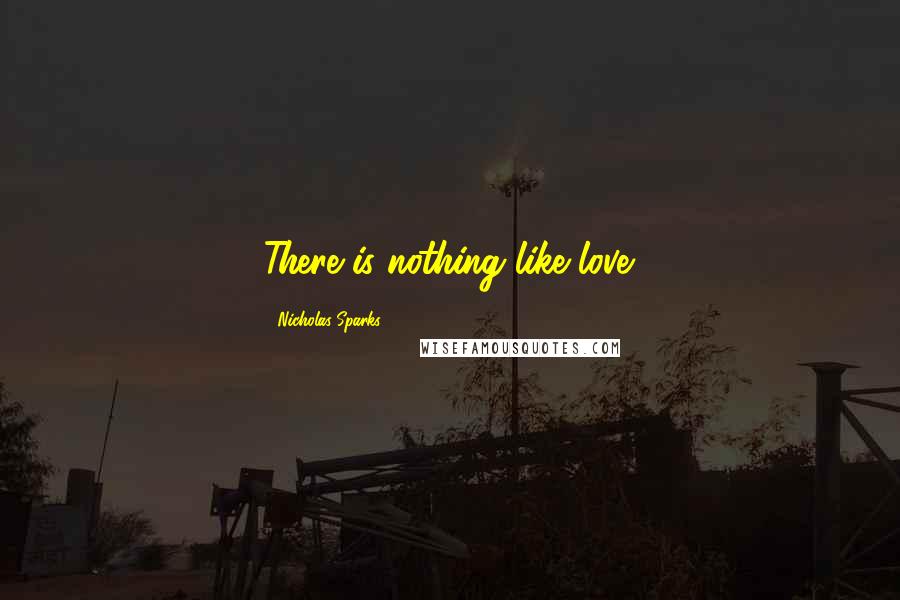 Nicholas Sparks Quotes: There is nothing like love.