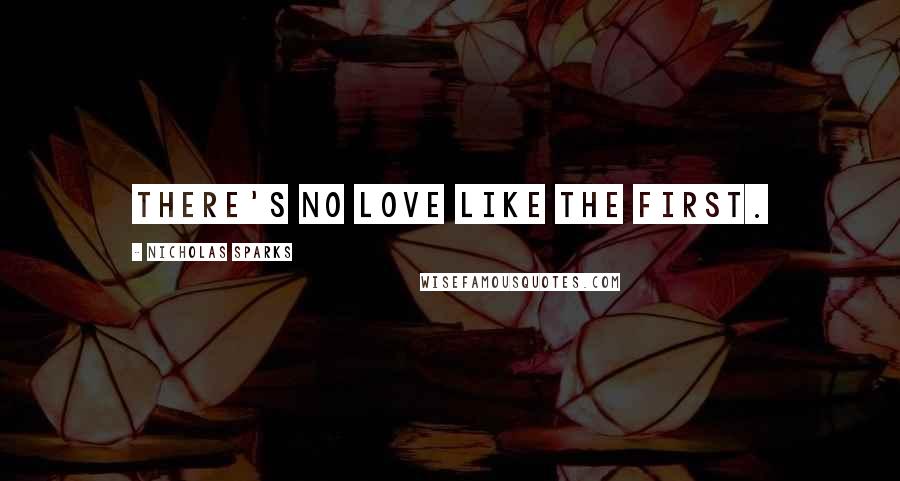 Nicholas Sparks Quotes: There's no love like the first.
