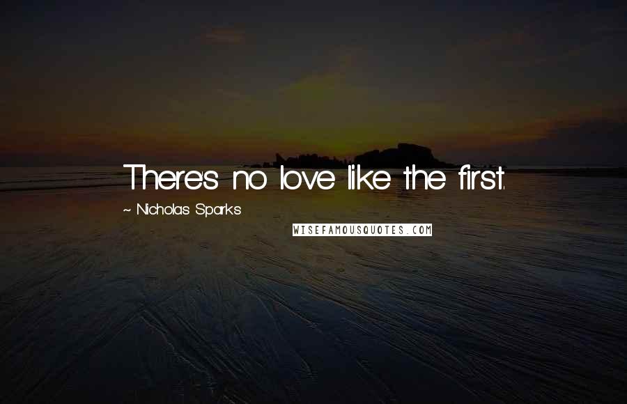 Nicholas Sparks Quotes: There's no love like the first.