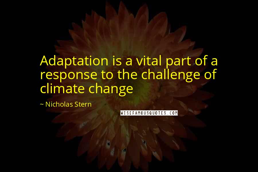 Nicholas Stern Quotes: Adaptation is a vital part of a response to the challenge of climate change