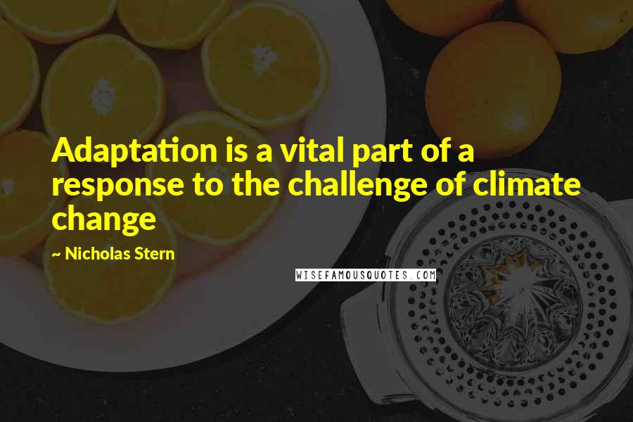 Nicholas Stern Quotes: Adaptation is a vital part of a response to the challenge of climate change