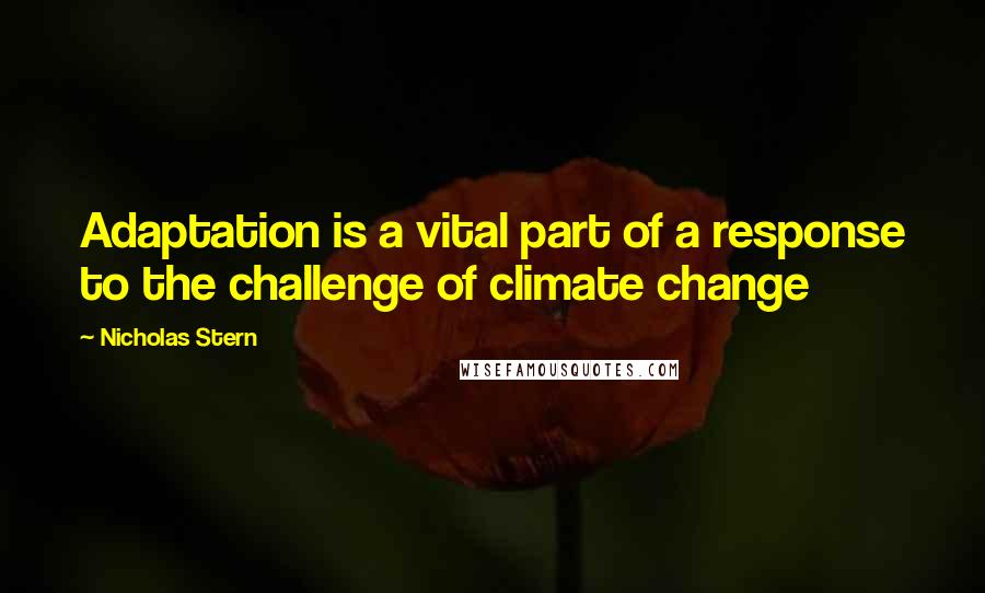 Nicholas Stern Quotes: Adaptation is a vital part of a response to the challenge of climate change