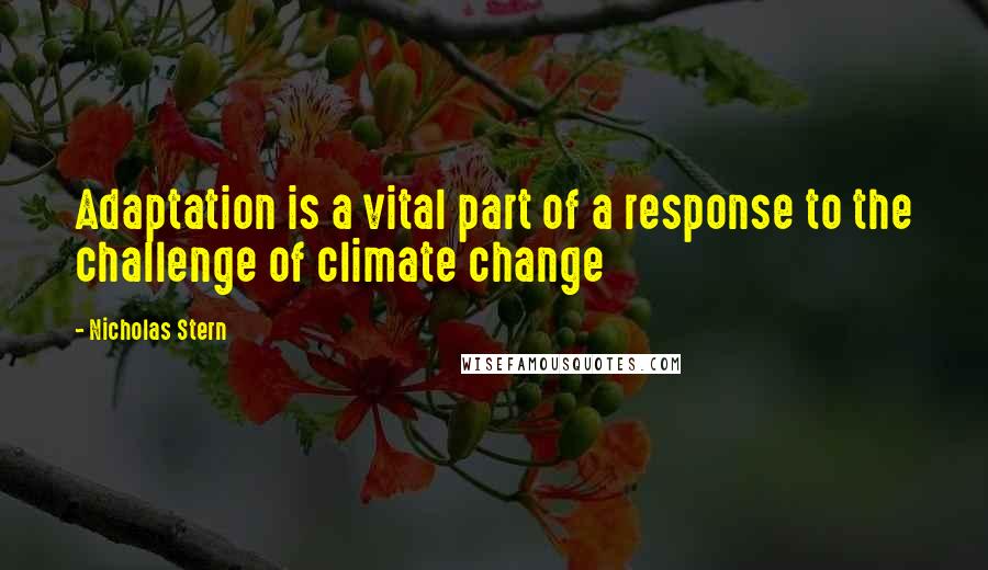 Nicholas Stern Quotes: Adaptation is a vital part of a response to the challenge of climate change