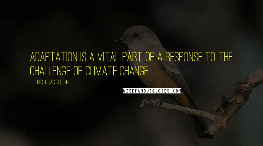 Nicholas Stern Quotes: Adaptation is a vital part of a response to the challenge of climate change