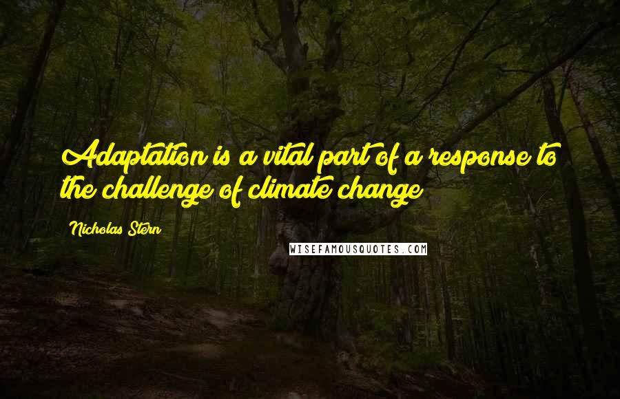 Nicholas Stern Quotes: Adaptation is a vital part of a response to the challenge of climate change