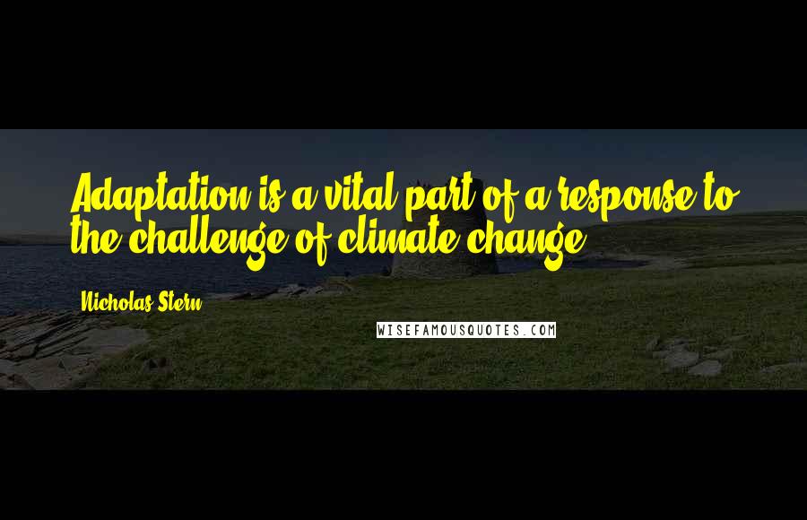 Nicholas Stern Quotes: Adaptation is a vital part of a response to the challenge of climate change