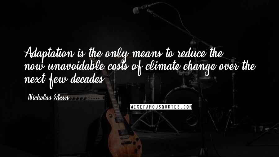 Nicholas Stern Quotes: Adaptation is the only means to reduce the now-unavoidable costs of climate change over the next few decades