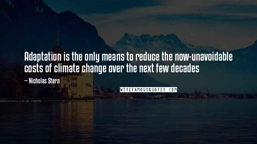 Nicholas Stern Quotes: Adaptation is the only means to reduce the now-unavoidable costs of climate change over the next few decades