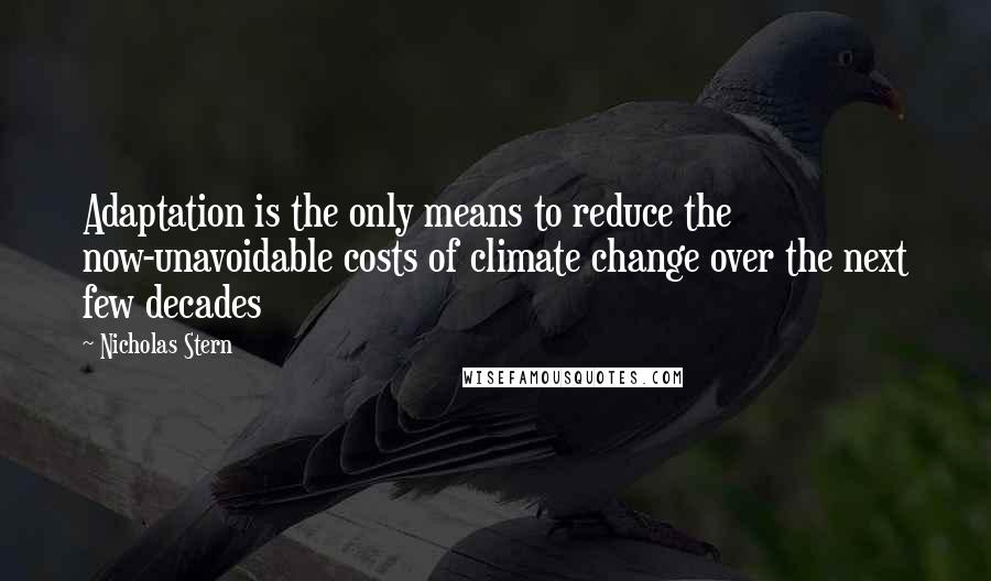 Nicholas Stern Quotes: Adaptation is the only means to reduce the now-unavoidable costs of climate change over the next few decades