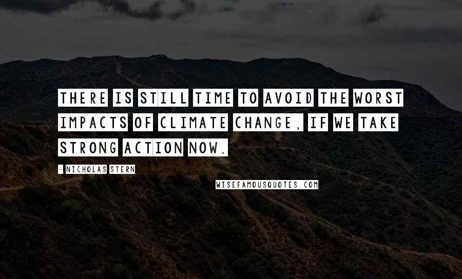 Nicholas Stern Quotes: There is still time to avoid the worst impacts of climate change, if we take strong action now.
