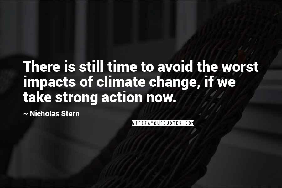 Nicholas Stern Quotes: There is still time to avoid the worst impacts of climate change, if we take strong action now.