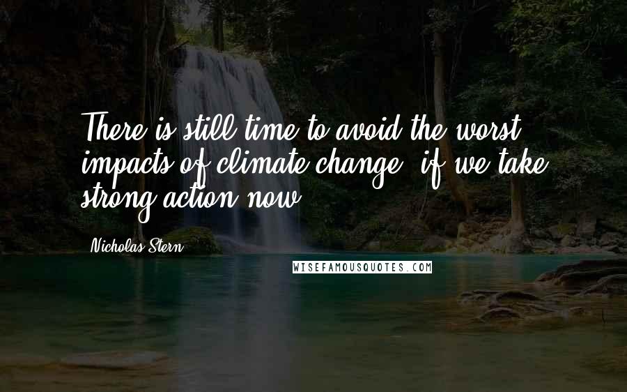 Nicholas Stern Quotes: There is still time to avoid the worst impacts of climate change, if we take strong action now.