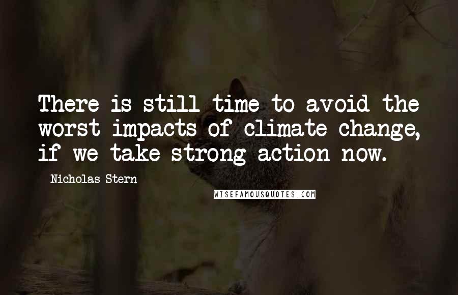 Nicholas Stern Quotes: There is still time to avoid the worst impacts of climate change, if we take strong action now.