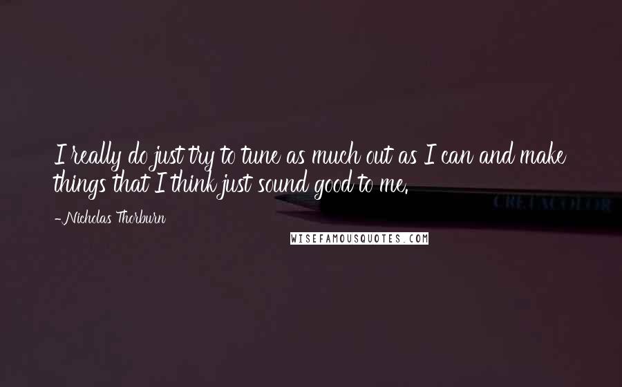 Nicholas Thorburn Quotes: I really do just try to tune as much out as I can and make things that I think just sound good to me.