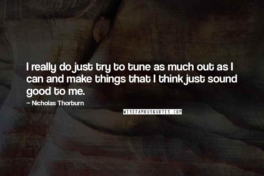 Nicholas Thorburn Quotes: I really do just try to tune as much out as I can and make things that I think just sound good to me.