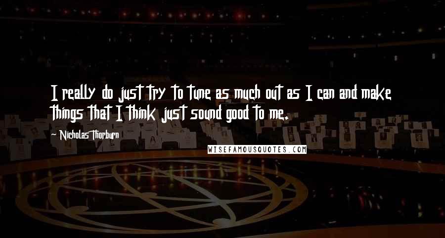 Nicholas Thorburn Quotes: I really do just try to tune as much out as I can and make things that I think just sound good to me.