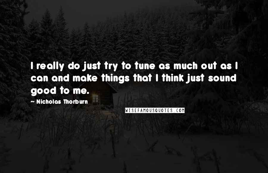 Nicholas Thorburn Quotes: I really do just try to tune as much out as I can and make things that I think just sound good to me.