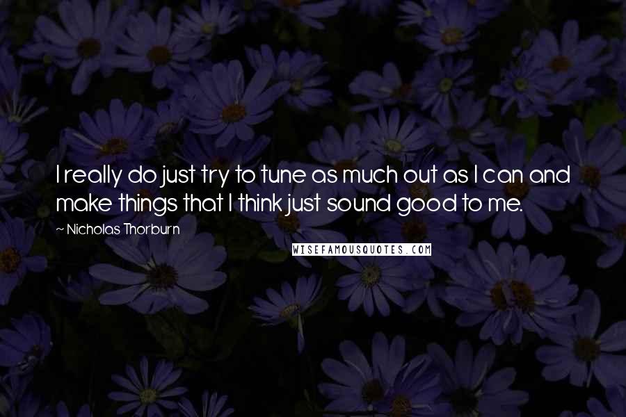 Nicholas Thorburn Quotes: I really do just try to tune as much out as I can and make things that I think just sound good to me.