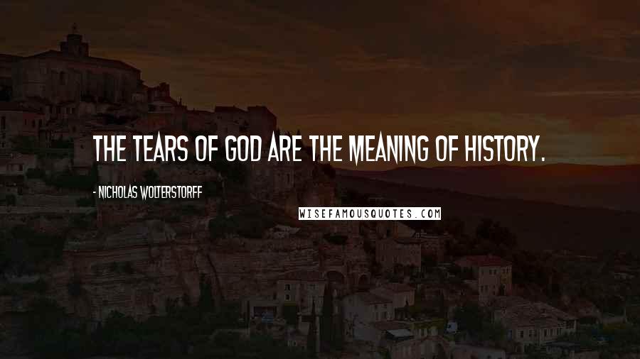 Nicholas Wolterstorff Quotes: The tears of God are the meaning of history.