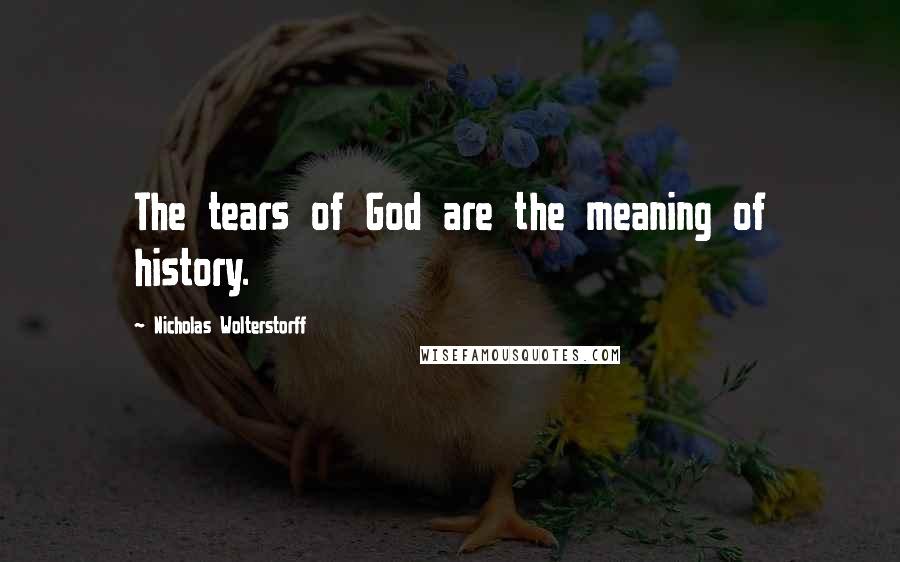 Nicholas Wolterstorff Quotes: The tears of God are the meaning of history.