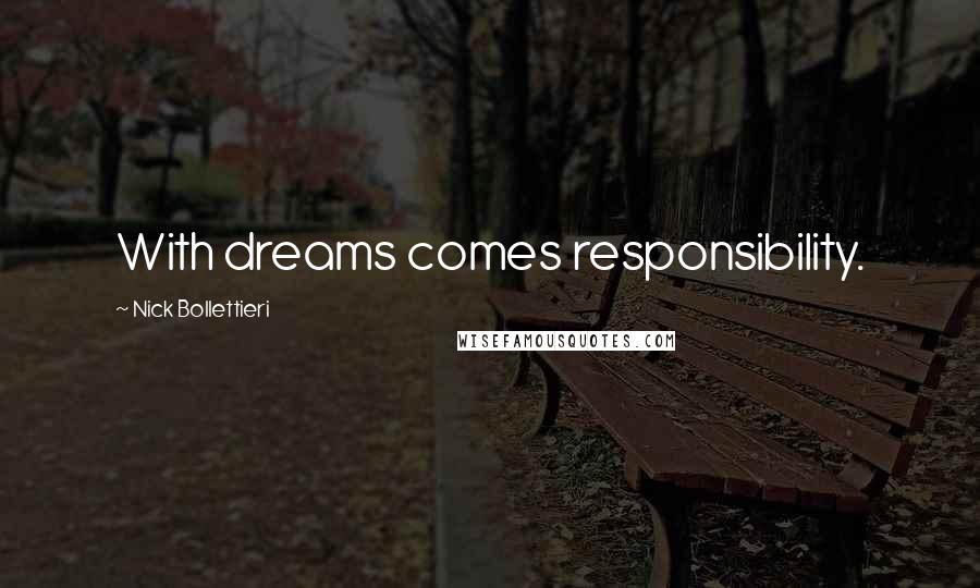 Nick Bollettieri Quotes: With dreams comes responsibility.