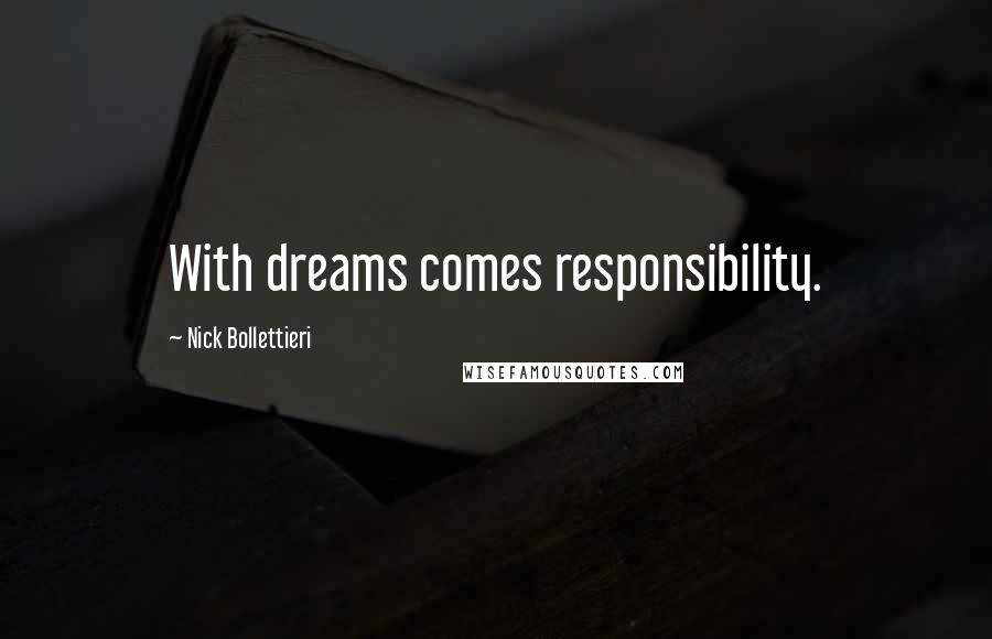 Nick Bollettieri Quotes: With dreams comes responsibility.