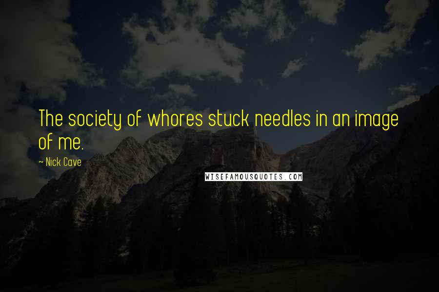 Nick Cave Quotes: The society of whores stuck needles in an image of me.