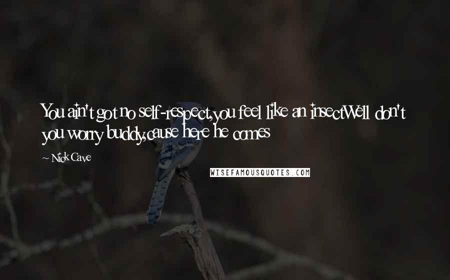 Nick Cave Quotes: You ain't got no self-respect,you feel like an insectWell don't you worry buddy,cause here he comes