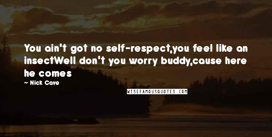 Nick Cave Quotes: You ain't got no self-respect,you feel like an insectWell don't you worry buddy,cause here he comes