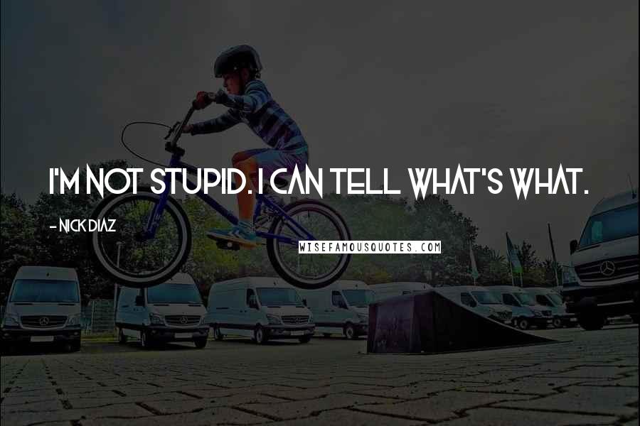 Nick Diaz Quotes: I'm not stupid. I can tell what's what.