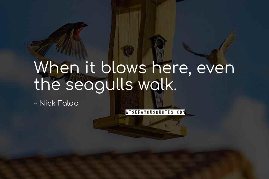 Nick Faldo Quotes: When it blows here, even the seagulls walk.