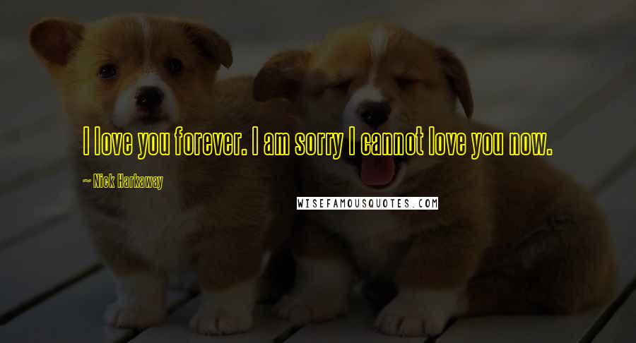 Nick Harkaway Quotes: I love you forever. I am sorry I cannot love you now.