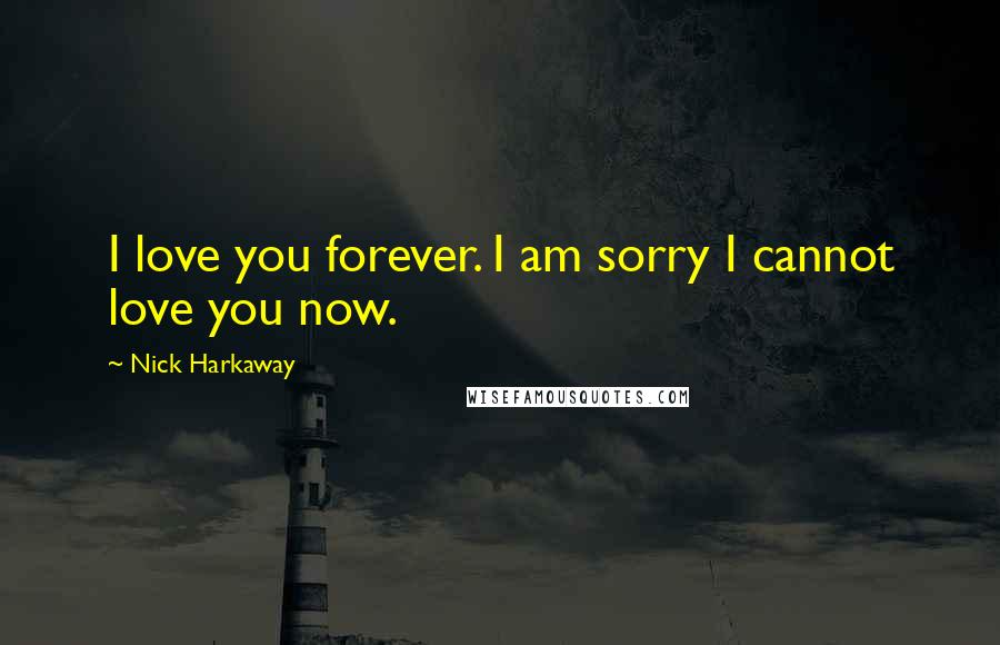 Nick Harkaway Quotes: I love you forever. I am sorry I cannot love you now.