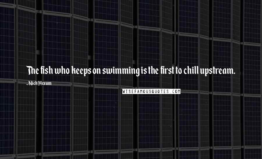 Nick Hexum Quotes: The fish who keeps on swimming is the first to chill upstream.