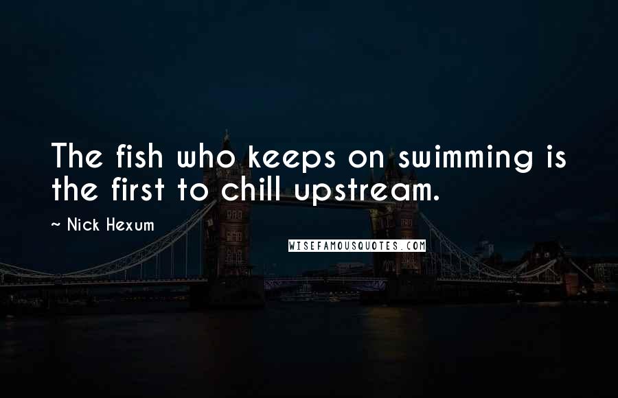 Nick Hexum Quotes: The fish who keeps on swimming is the first to chill upstream.