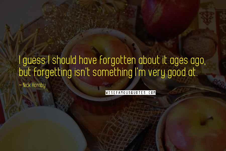 Nick Hornby Quotes: I guess I should have forgotten about it ages ago, but forgetting isn't something I'm very good at.