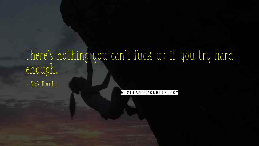 Nick Hornby Quotes: There's nothing you can't fuck up if you try hard enough.