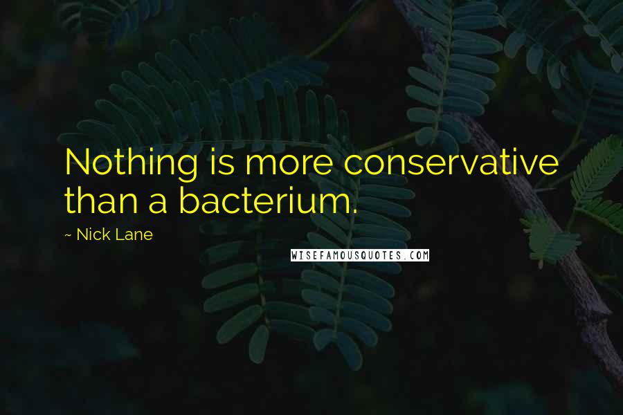 Nick Lane Quotes: Nothing is more conservative than a bacterium.