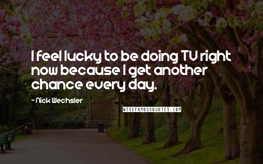 Nick Wechsler Quotes: I feel lucky to be doing TV right now because I get another chance every day.